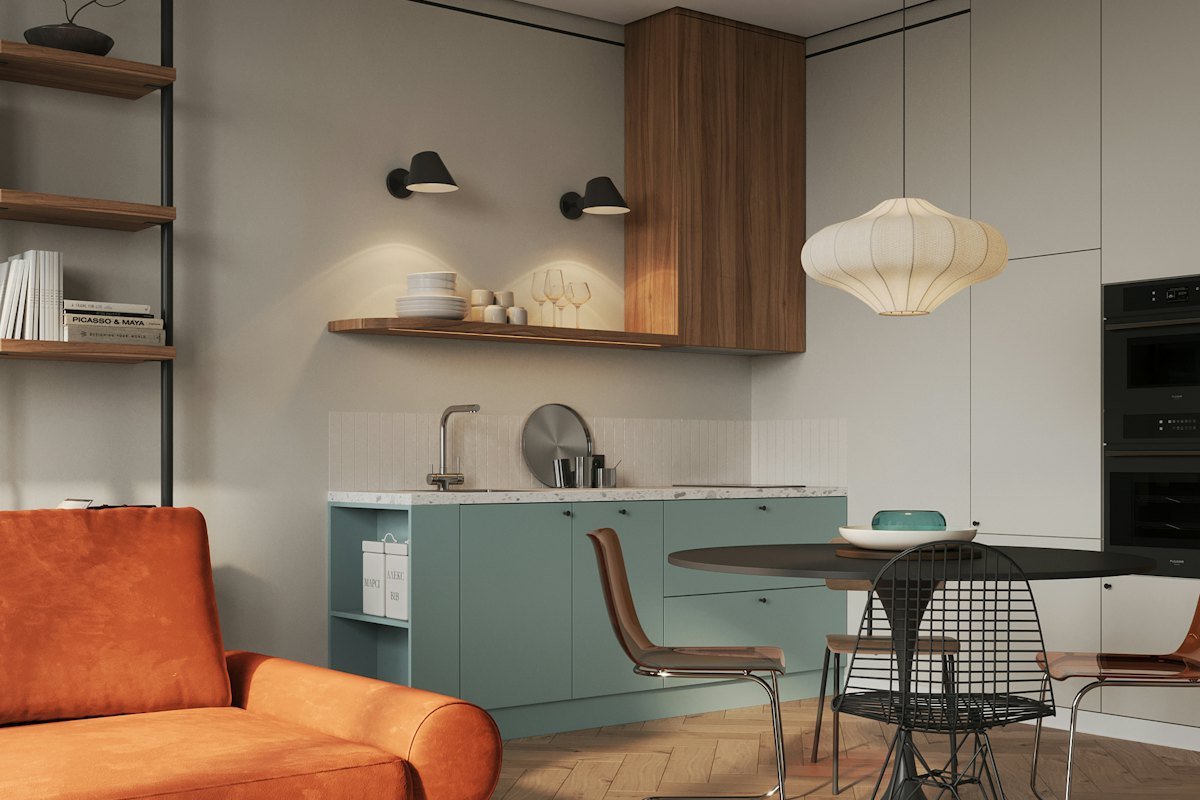 Cocina abierta de una vivienda reformada